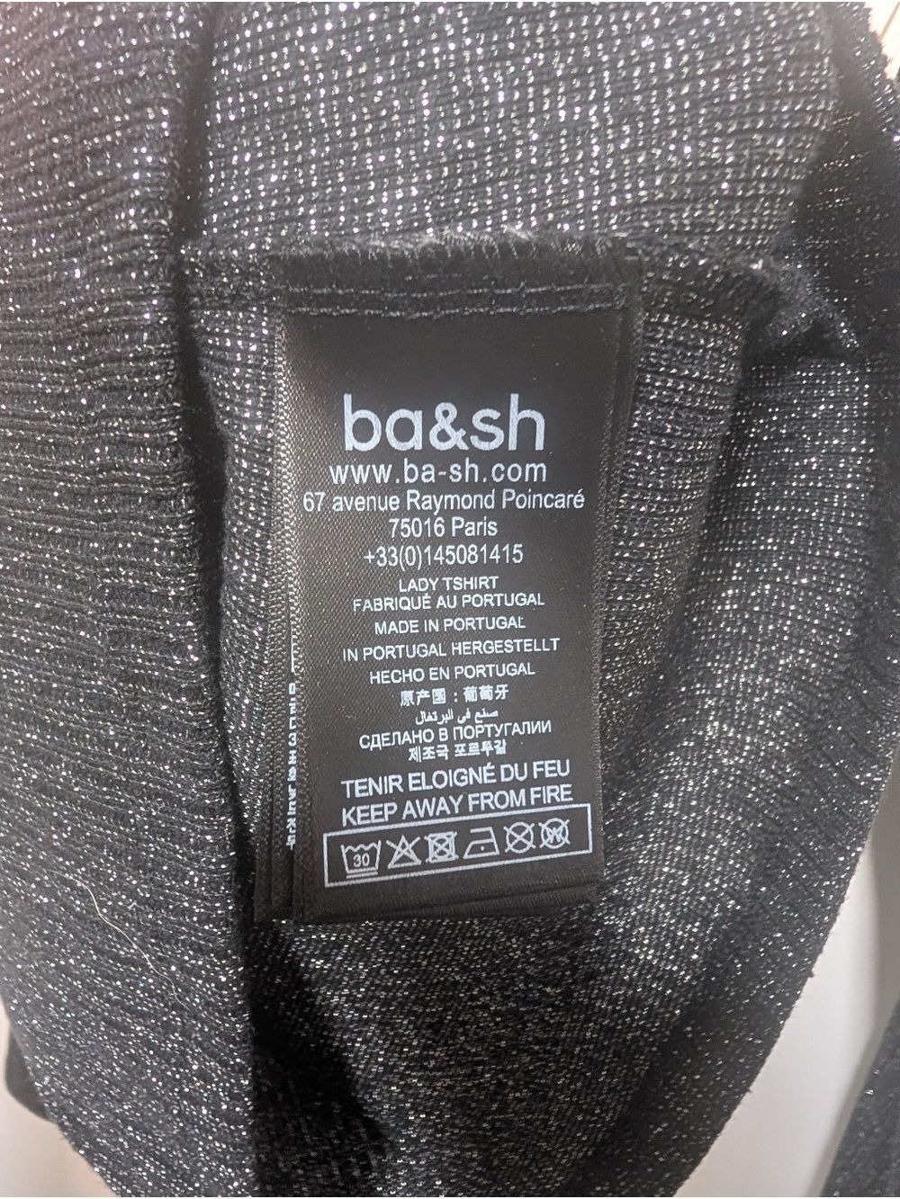 ba&sh | Lily Ribbed Metallic Scoop Neck In Black/Silver - Picture 12 of 14